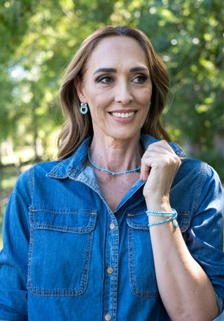 BLUE JADE TRIPLE STRETCH BRACELET