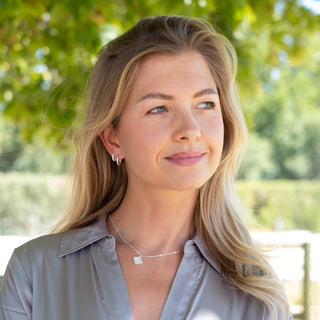 SMALL SILVER ROPE HUGGIES