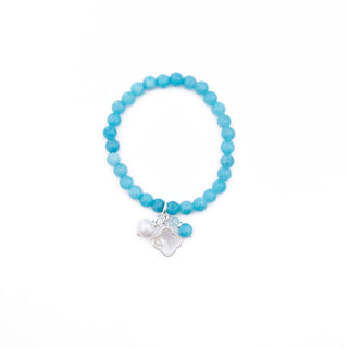 BLUE AGATE BEAD BRACELET