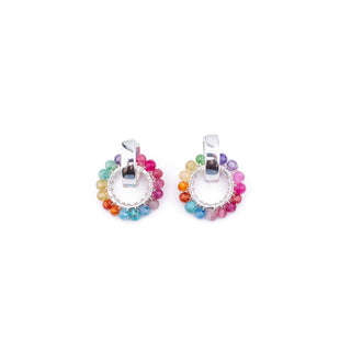 MULTICOLOUR CHUNKY GEMRING EARRINGS