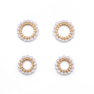GOLD GEM RING CHARMS - FRESHWATER PEARLS