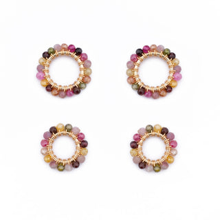 GOLD GEM RING CHARM - TOURMALINE