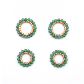 GOLD GEM RING CHARM - EMERALD QUARTZ