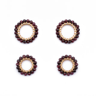 GOLD GEM RING CHARM - GARNET