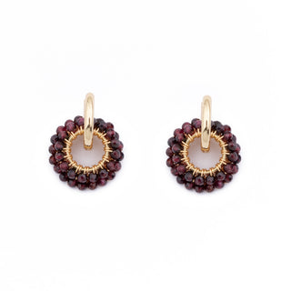 GOLD GEM RING CHARM - GARNET