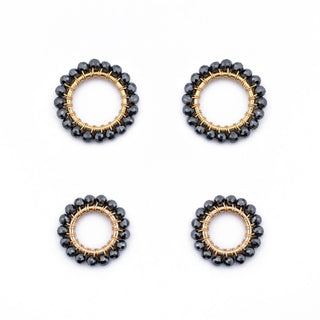 GOLD GEM RING CHARM - HEMATITE
