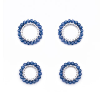 SILVER GEM RING CHARM - BLUE ZIRCON