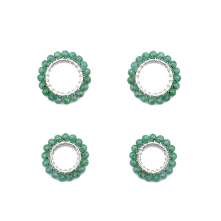 SILVER GEM RING CHARM - EMERALD QUARTZ