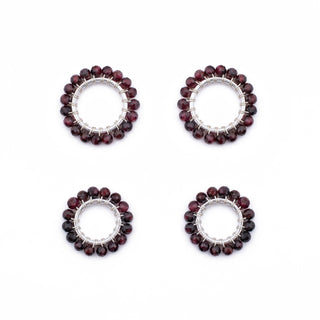 SILVER GEM RING CHARM - GARNET