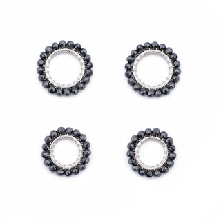 SILVER GEM RING CHARM - HEMATITE