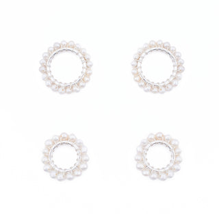SILVER GEM RING CHARM - FRESHWATER PEARLS
