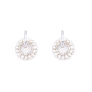 SILVER GEM RING CHARM - FRESHWATER PEARLS