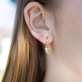 GOLD HEART HUGGIE CHARM