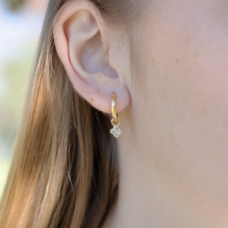 GOLD CZ FLEUR HUGGIE CHARM
