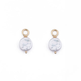 GOLD COIN PEARL HUGGIE CHARM