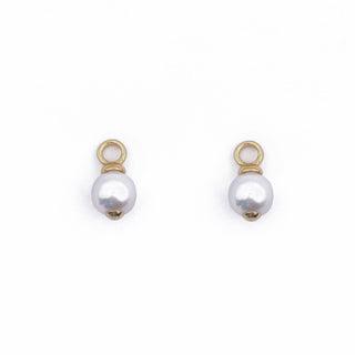 GOLD RICE PEARL HUGGIE CHARM