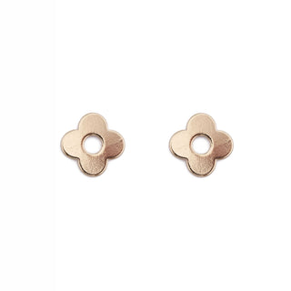 GOLD FOUR LEAF FLOWER HUGGIE CHARM