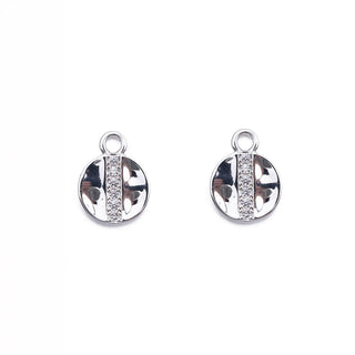 SILVER SPLIT COIN HUGGIE CHARM