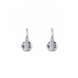 SILVER SPLIT COIN HUGGIE CHARM