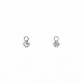 SILVER CZ FLEUR HUGGIE CHARM