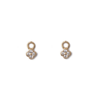 GOLD CZ FLEUR HUGGIE CHARM