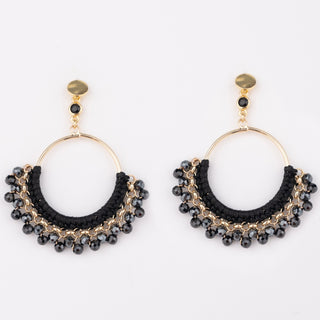 ROUND WOVEN EARRING
