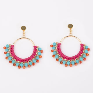 ROUND WOVEN EARRING