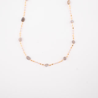 LABRADORITE WITH PEARL DETAIL NECKLACE