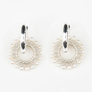 DOUBLE GEM EARRINGS IN SILVER