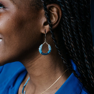 MESSY TEARDROP EARRINGS -SILVER