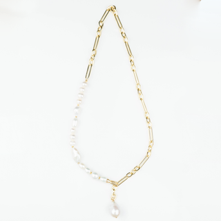 CHUNKY HALF PEARL NECKLACE