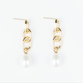 CHAIN PEARL EARRINGS