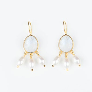 BEZEL PEARL EARRINGS