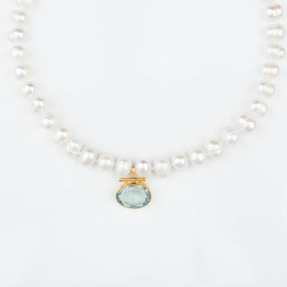 BEZEL PEARL NECKLACE