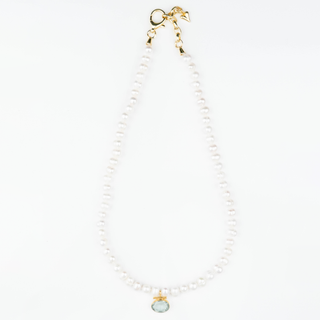 BEZEL PEARL NECKLACE