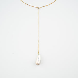 T-BAR PEARL DROP NECKLACE