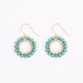SMALL ROUND GEM EARRINGS