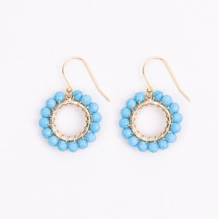 SMALL ROUND GEM EARRINGS