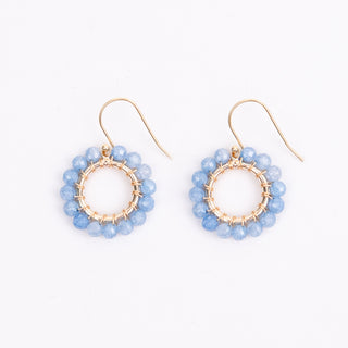 SMALL ROUND GEM EARRINGS