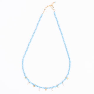 TURQUOISE DISC FULL GEM NECKLACE