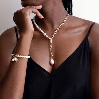 CHUNKY HALF PEARL NECKLACE