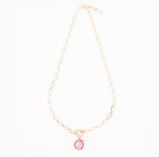 PINK TOURMALINE BEZEL NECKLACE
