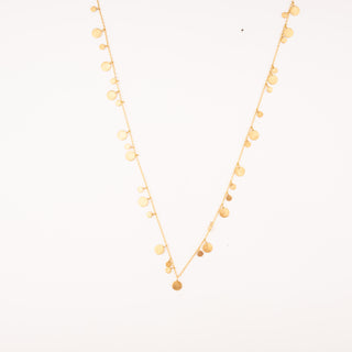 BRUSHED GOLD DISC NECKLACE