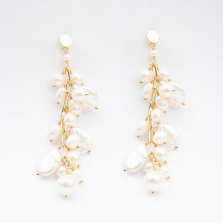 PEARL CHANDELIER EARRINGS - GOLD