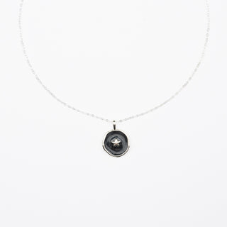 ENAMEL DISC NECKLACE SILVER