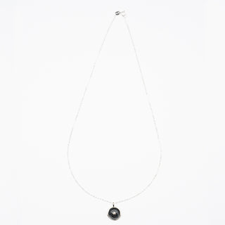 ENAMEL DISC NECKLACE SILVER