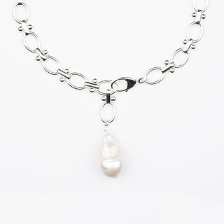 BAROQUE PEARL NECKLACE SILVER