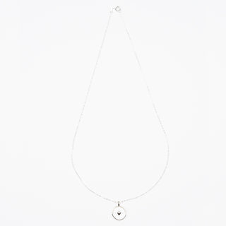 ENAMEL DISC NECKLACE SILVER