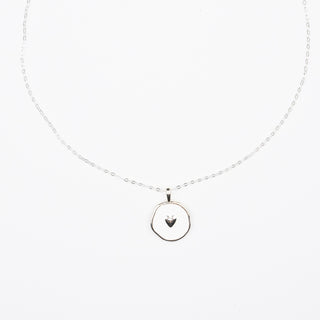 ENAMEL DISC NECKLACE SILVER