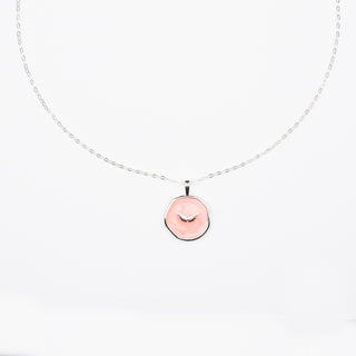 ENAMEL DISC NECKLACE SILVER